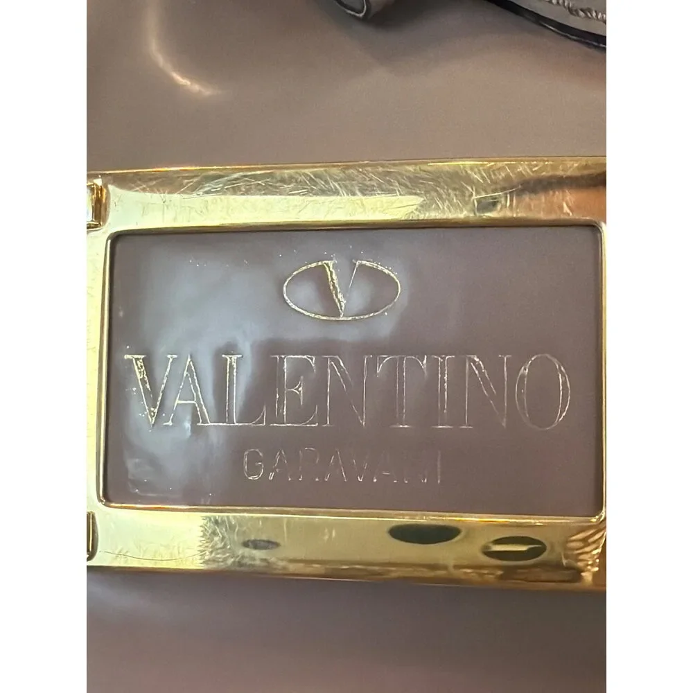 Valentino Garavani Bow Tote Taupe Patent Leather Shoulder Bag